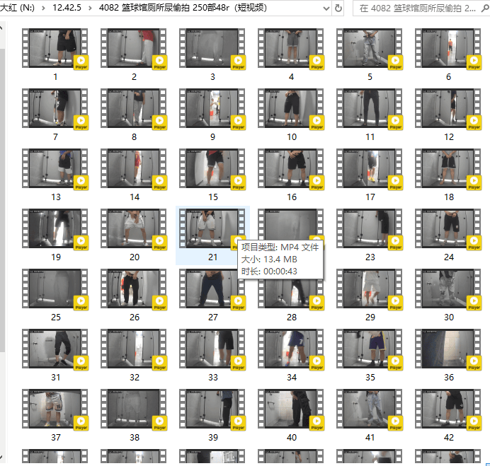 4082 篮球馆厕所尿偷拍 250部99r（短视频）